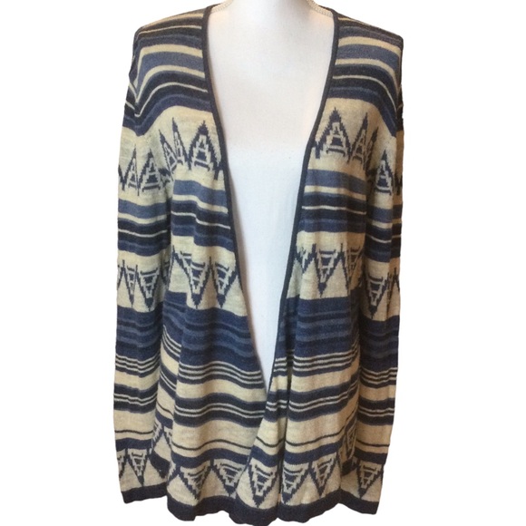 Chaps Aztec Print Lightweight Cotton Open Cardigan Size Large - Picture 1 of 8